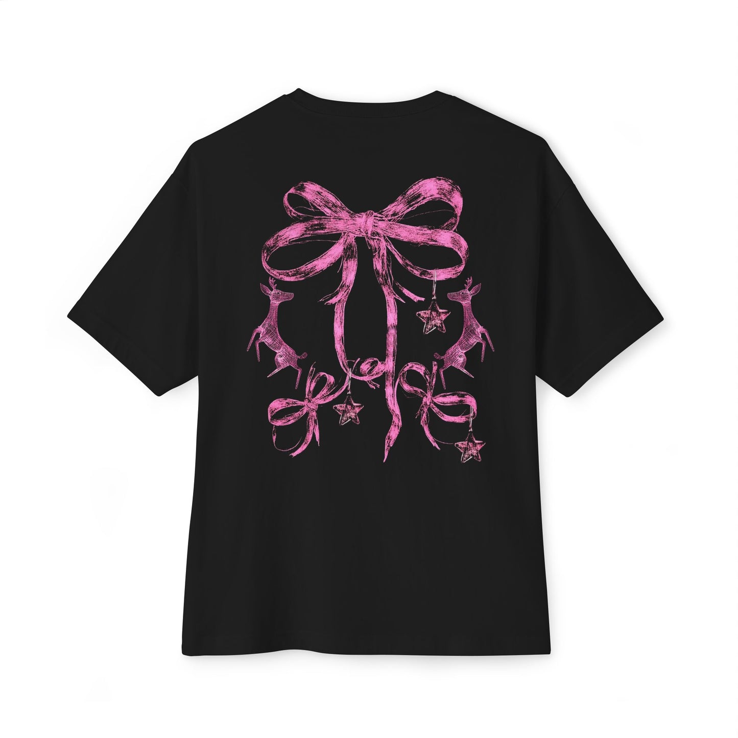 Scanned Pink Bow- Unisex Oversized Boxy Tee