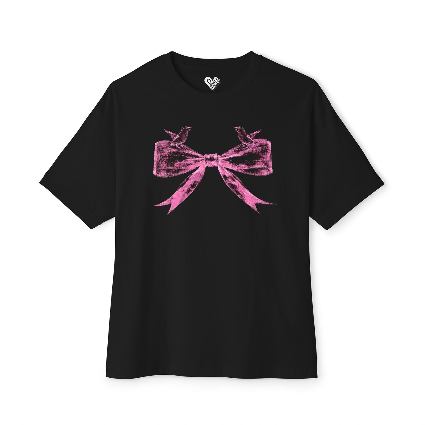 Scanned Pink Bow- Unisex Oversized Boxy Tee